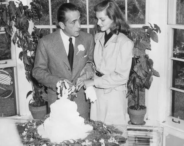 Humphrey Bogart and Lauren Bacall on their wedding day at Malabar Farm, Ohio, 21 May 1945